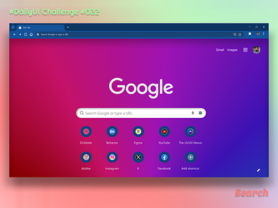 #DailyUI Challenge #022: Search app creativity dailyui dailyui challenge dailyui022 dailyui22 design google chrome illustration interactive landing page minimal search ui ui design uiux usablity userflow ux web page