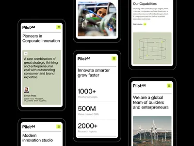 Pilot44 – Mobile b2b clean editorial experience design grid system illustration mobile modules responsive saas ui user interface ux web website