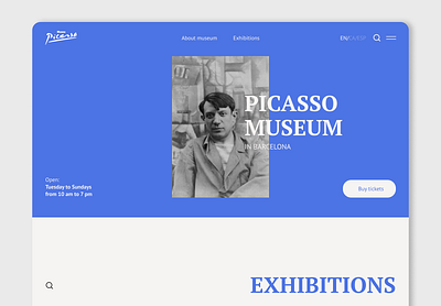 Concept for the redesign of the Picasso Museum in Barcelona home page ui ux web