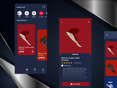 Shoes Store Mobile App - UI UX Shot branding dark mode design design shot mobile app mobile clean ui ux shoes app ui ui ux shot