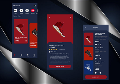Shoes Store Mobile App - UI UX Shot branding dark mode design design shot mobile app mobile clean ui ux shoes app ui ui ux shot