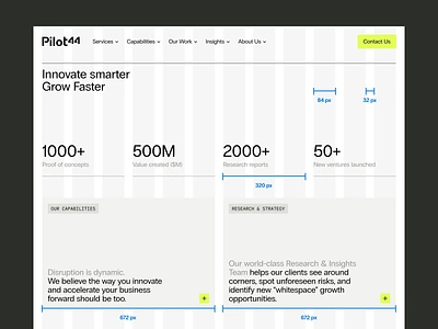 Pilot44 – Design System b2b button clean colour palette components cta design system editorial figma grid system modules saas spacers styles ui user interface web website