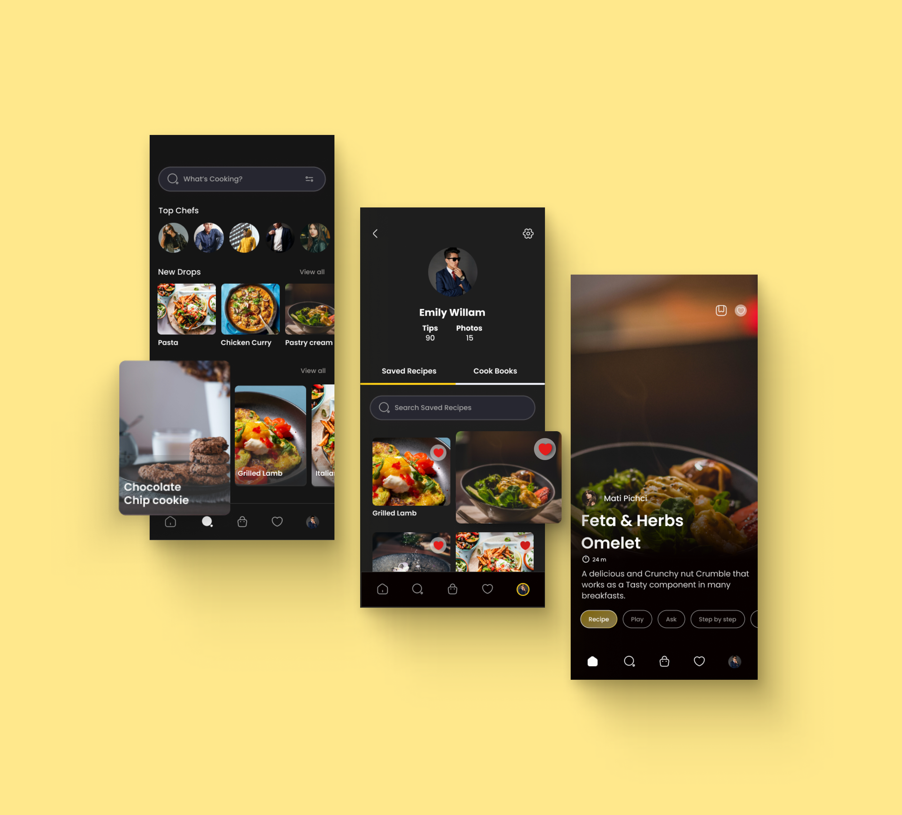 Recipe Concept App | UI Design | Figma app branding design graphic design illustration logo typography ui ux vector