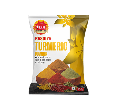 Turmeric Powder Pouch Design box design branding food packaging indian food indian spices logo design mockups packaging pouch pouch design spices packaging
