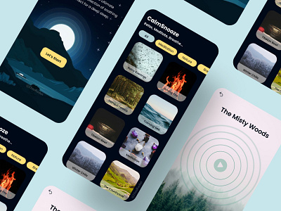 Calm Snooze - Meditation & Sleeping App appdesign design figma ui uiuxdesign userinterface ux webdesign