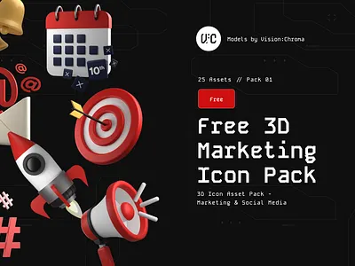 Free Social Media & Marketing 3D Icon Pack 3d 3d illustrations 3d modeling blender blender cycles blender modeling colorful digital marketing facebook free icon icon pack icons instagram linkedin social media social media icons social media marketing tiktok twitter