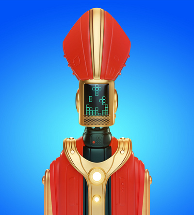 E-pope 3d blender3d cartoon character christianity concept cyberpunk cyborg future holy illustration pastor pope religion render robot steampunk technology