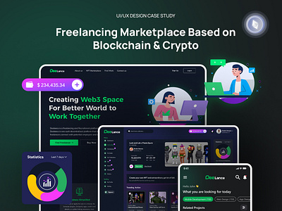 Freelance Marketplace based on Blockchain & Crypto blockchain branding cross platform compatibility crypto deelance deelance marketplace design system design thinking freelance illustration prototyping saas saas application typography ui ui ux design ux ux design ux ui design web design