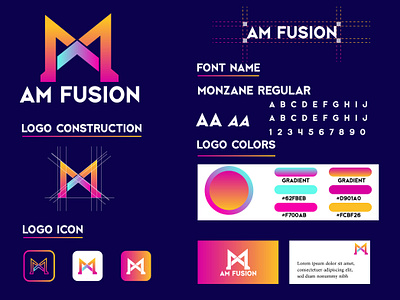 A M Fusion modern minimalist logo design branding creative logo design fiverr graphic design illustration logo logo design logo maker m logo minimal minimalist logo modernlogo