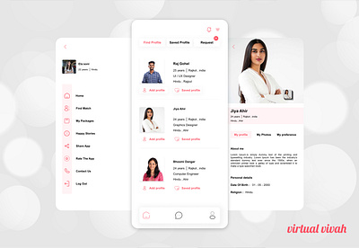 Virtual Vivah Mobile App UI