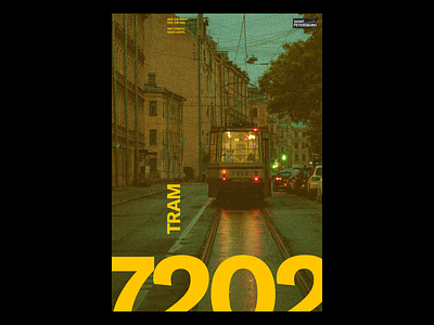 Tram 7202 design grain graphic design noise poster retro swiss tram typography urban vintage