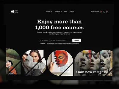 Online Learning Platform - Hero Page Concept animation black concept course creative dark design education inhensweb motion online learning platform ui website