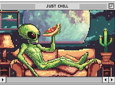 Just Chill Alien | STICKER print sticker ui