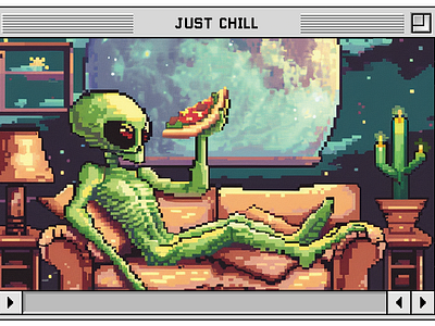 Just Chill Alien | STICKER print sticker ui