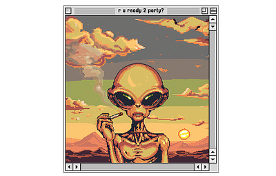 R U Ready 2 Party Alien | STICKER print sticker ui