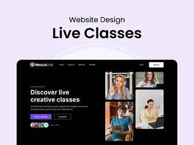 Live classes website ui design creativity design edu education website home page landing page ui online class ui ui desing ux web design web ui