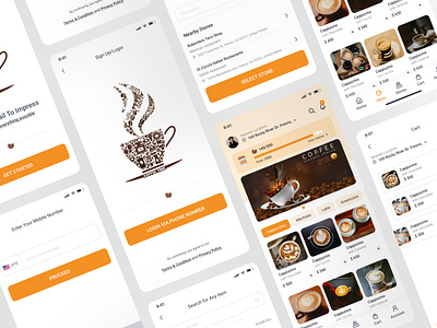 Coffee Shop Mobile App Design admin app app design coffee coffee app coffeecommunity coffeedelivery coffeeroasters custom app espresso homescreen mobile app mobileapp product design screen ui uiux webdesign website coffee