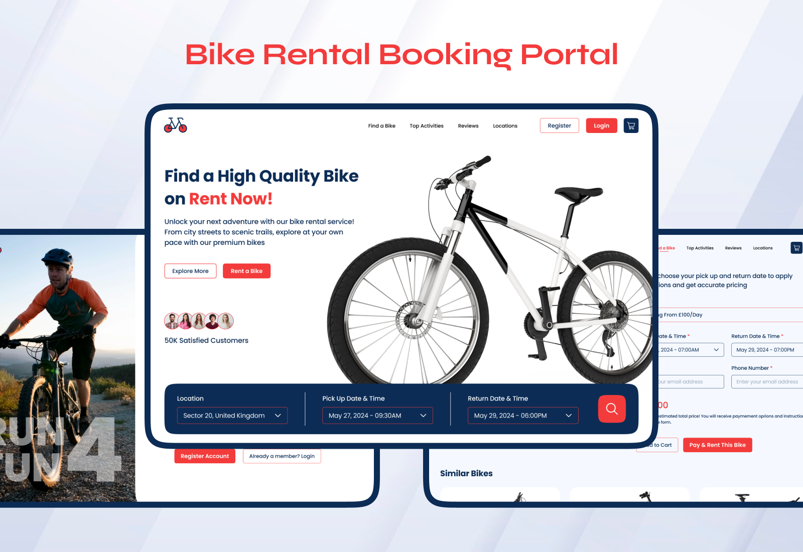 Bike Rental Booking Web UI bike rental booking brand design branding design graphic graphic design inspiration landing page landing page design product technology ui userinterface uxdesign visual identity web design web ui webdesign website design