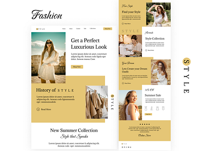 Style Outfit/Fashion Website Design dress fashion figma model outfit professional website design responsive website design style ui visual design website website design