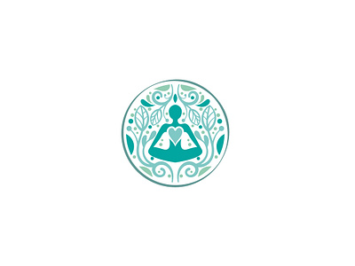 Yogi branding calm circular leaves logo meditation organic yoga