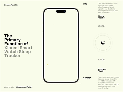 Xiaomi Smart Watch Sleep Tracker UX Concept health interaction mobile muhammad salim salim set timer sleep sleep tracker timer track sleep tracker ui ux