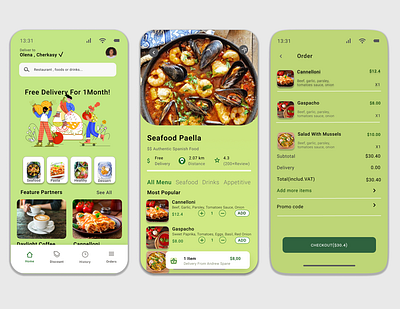 UI Design for Food Delivery App food delivery app ui