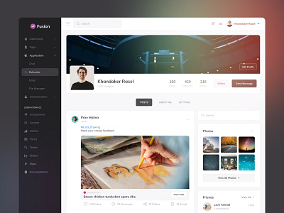 Admin Profile Timeline admin panel admin panel design admin profile ai artificial intelligence clean design color dashboard dashboard design design gallery timeline timeline post ui uiux uiux design user interface user interface design user profile