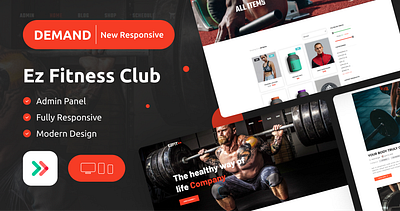 Ez Fitness Club NoCode Web Template bubble.io eazycode fitness logo no nocode saas platform web template