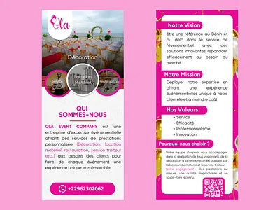 Creation de brochure pour une agence de gestion événéméntielle brochure event corporate