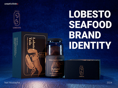 Lobesto Seafood Branding 3d brand identity branding clean design creative design creative solutions creativity graphic design graphic designer logo premium branding
