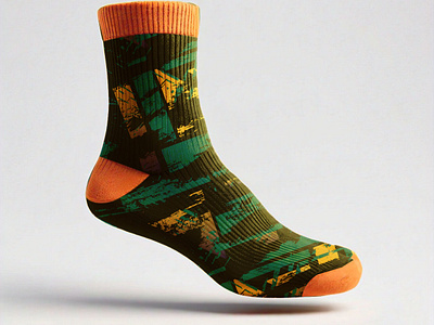 orange and green sock 3d animation branding graphic design logo motion graphics sockdesign sockfashion sockoftheday sockstyle ui