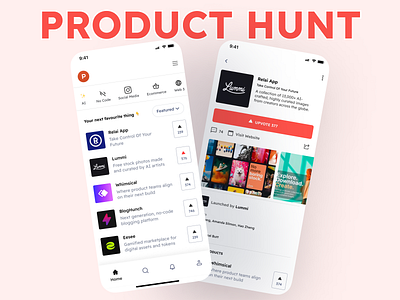 Product Hunt Redesign 3d adobe xd animation app ui design branding dashboard design graphic design illustration logo motion graphics redesign softui ui ux