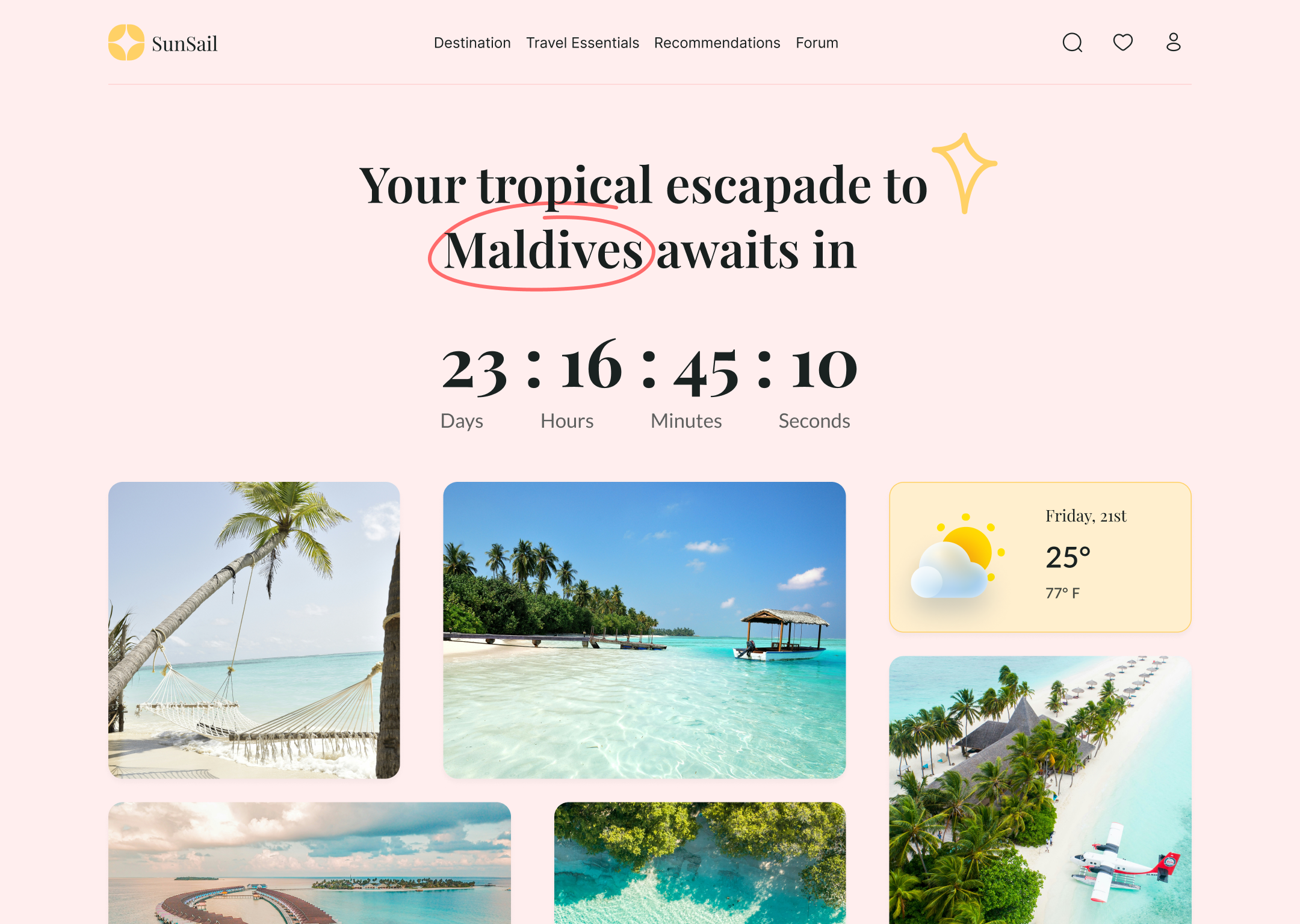 DailyUI #014 - Countdown Timer concept countdown timer dailyui ui vacation planner website