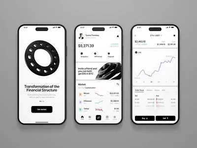 CryptoFlow: Animated Crypto App Interface app branding design graphic design illustration logo typography ui ux vector