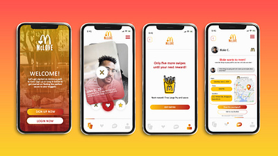 McLovin: McDonalds Dating App Mock Up app branding dating app mcdonalds ui