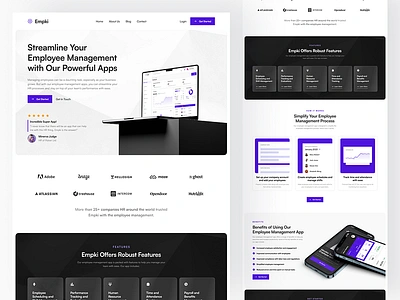 Empki - SaaS Landing Page app branding design graphic design illustration logo typography ux vector