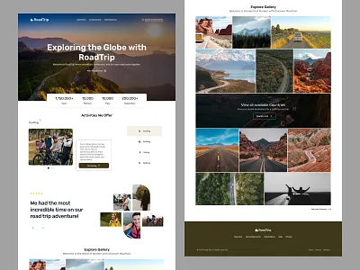 Road Trip - Landing Page adventure landingpage minimalistic roadtrip travel ui ux webdesign