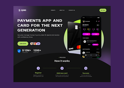 Landing Page for Payment App branding logo pricing website ui ux design website