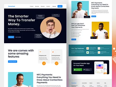 Money Transferring Landing Page b2b bankibng card clean credit design financial interface landing page money product saas safayet ahmed transfer trends 2024 ui ux web3 webdesign website