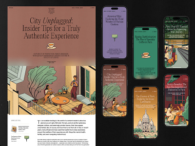 Paris City Guide Mobile Website design graphic design illustration interface ui user experience ux web design