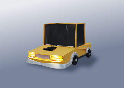 3D cartoon car 3d 3d car 3d design 3d model blender car cartoon cute graphic iconic light model taxi taxi car ui yellow yellow car