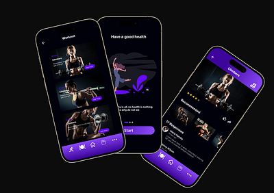 Fitness Mobile App UI Design - User Interface Design appdesign fitnessjourney productdesign ui uiuxdesign userexperience