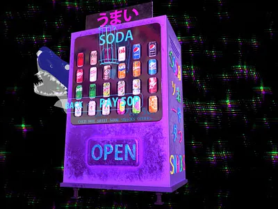 Vending machine 3d bttf cyberpunk fanart future game art hard surface prop props purple realism shark vending vending machine