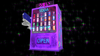 Vending machine 3d bttf cyberpunk fanart future game art hard surface prop props purple realism shark vending vending machine