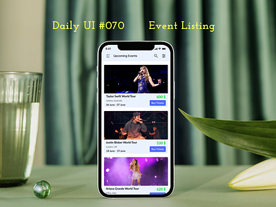 Daily UI #070 - Event Listing concert daily ui day 070 desktop website event l:isting homepage mobile apps ticker ui ux