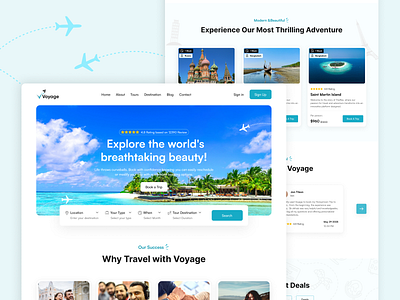 Voyage - Travel Agency Landing Page Design ✈️ agency figma travel agency travel agency landing page ui