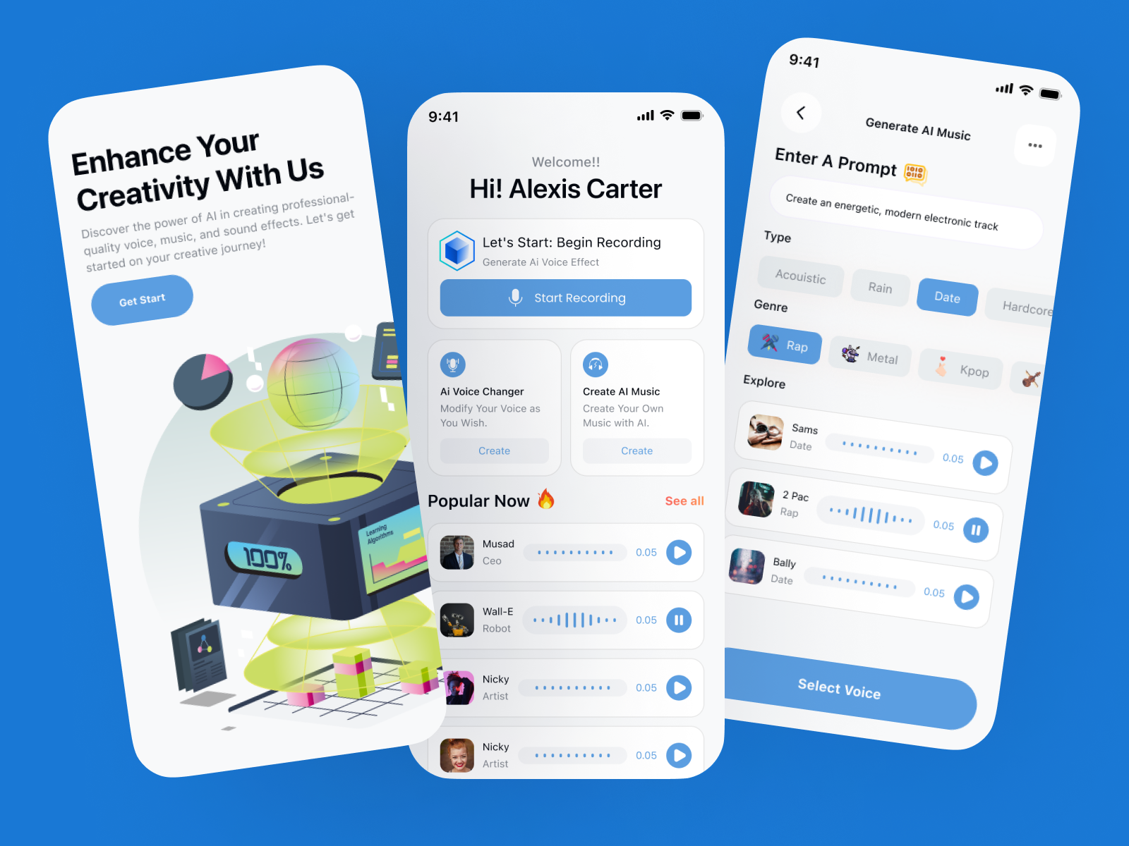 AI Voice Changer App ai app ai app template ai application ai music ai record ai voice ai voice generator android app app app design app template download template download ui ios app mobile app design music app ui ui design voice effect