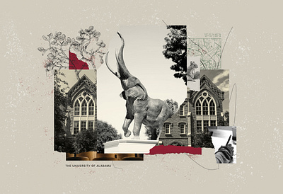 Milestone analog collage design illustration mix media