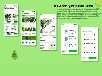 Plant selling app design branding design figma illustration logo prototyping ui useability testing user experience user feedback user interface user research user testing ux visual identity