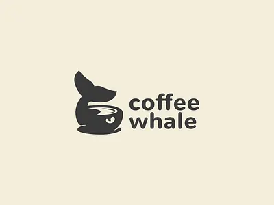 COFFEE WHALE - Logo Identity branding coffee logo graphic design logo logo identity minimal minimalist whale logo